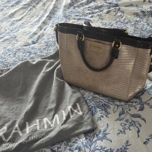 Brahmin Tan and Brown Satchel With Dust Bag.